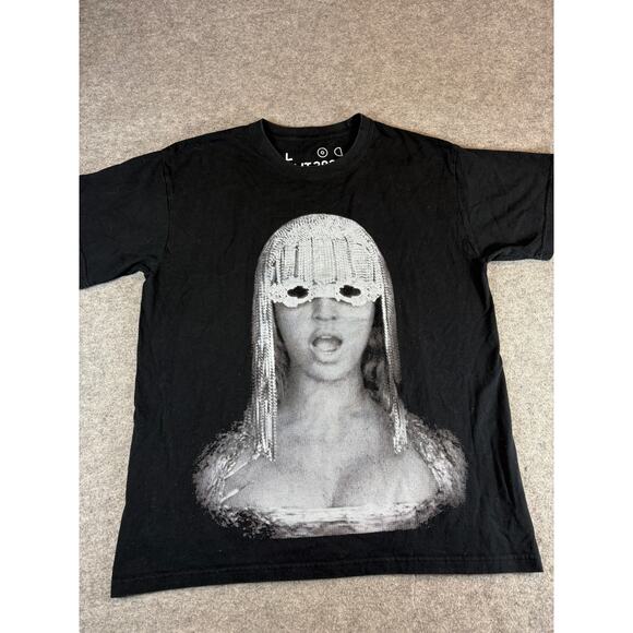 Official Beyonce Renaissance World Tour Balmain Oversized T Shirt Womens L Black - Picture 1 of 7